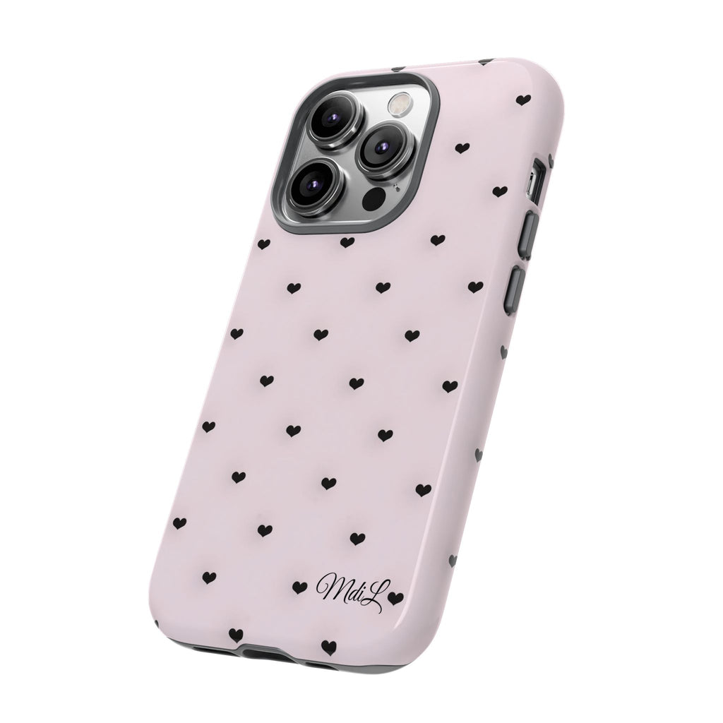 Dotted Hearts | Pink and Black