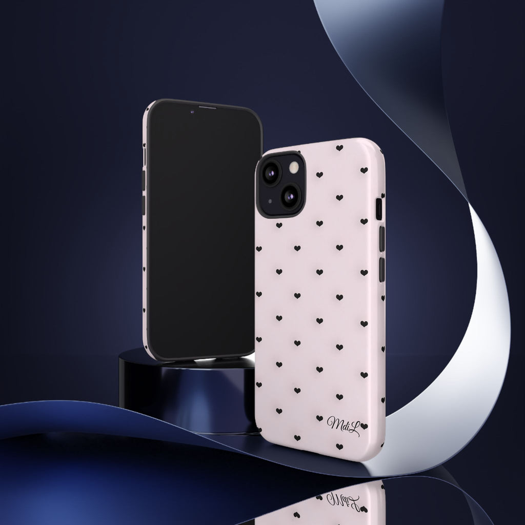 Dotted Hearts | Pink and Black