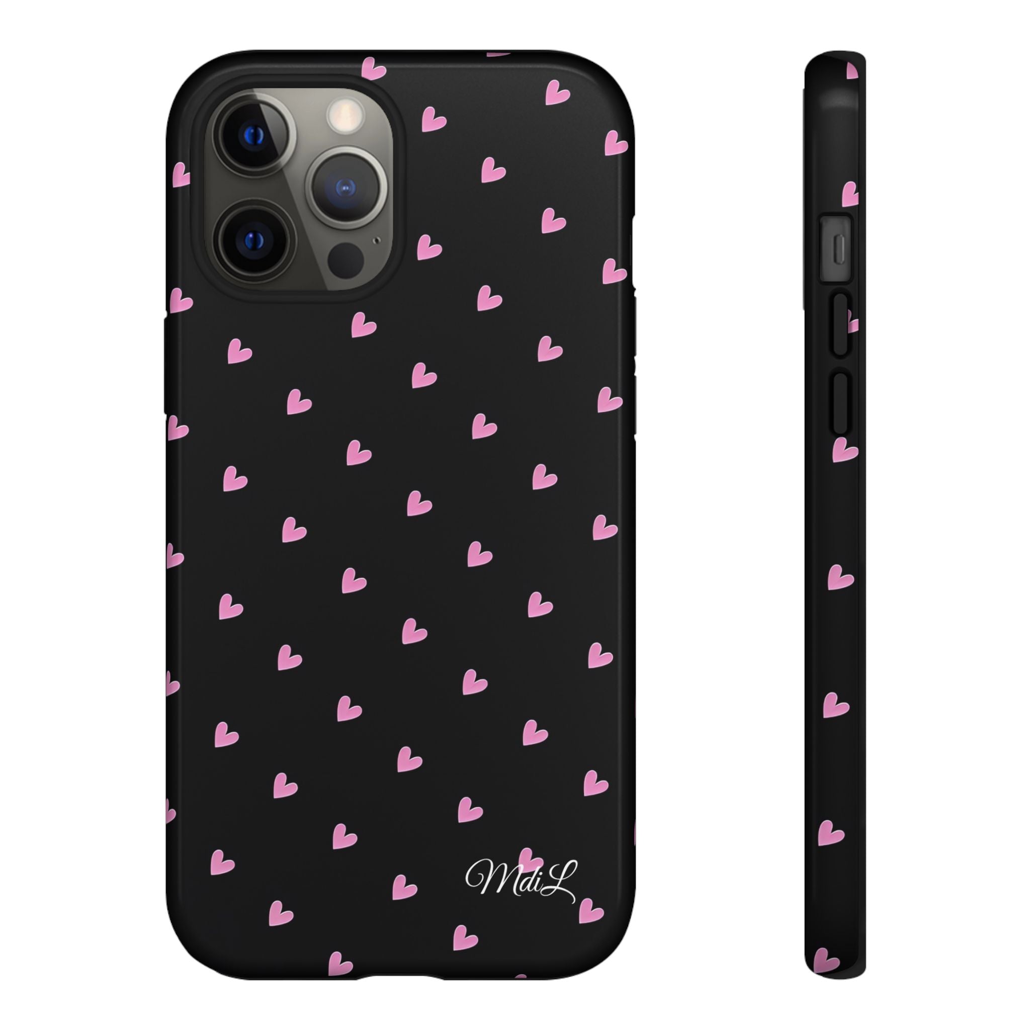 Dotted Hearts | Black and Pink - Mare di Luna